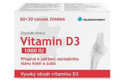 NEURAXPHARM Vitamin D3 1000IU tob.60+30 ZDARMA